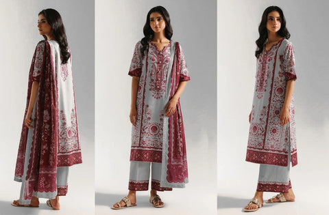Set of Ethnic Print Lawn V-624