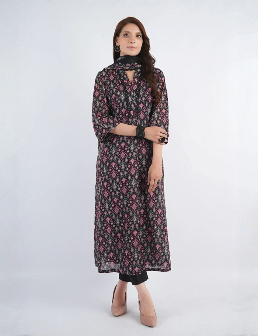 Unstitched Bareeza Print Linen 3-Pc 06