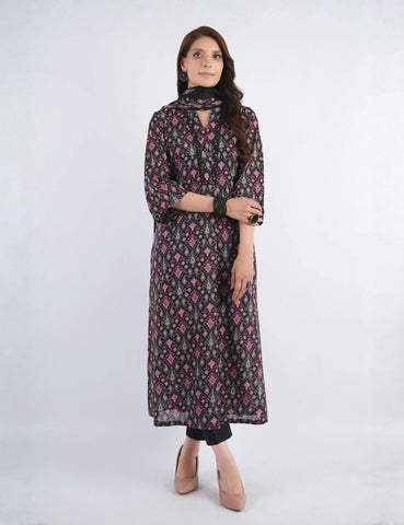 Unstitched Bareeza Print Linen 3-Pc 06