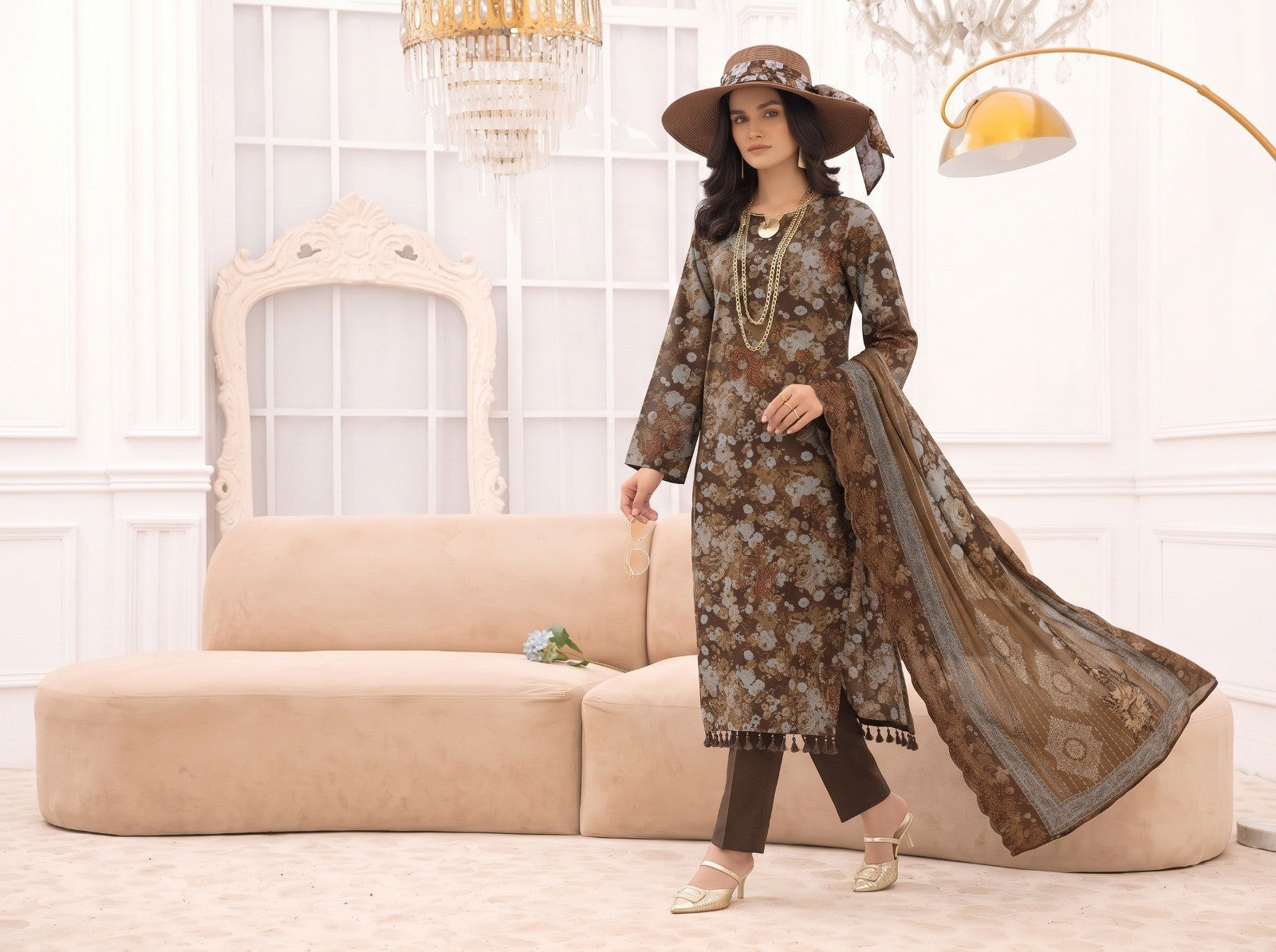 bareeze emb linen 3pc