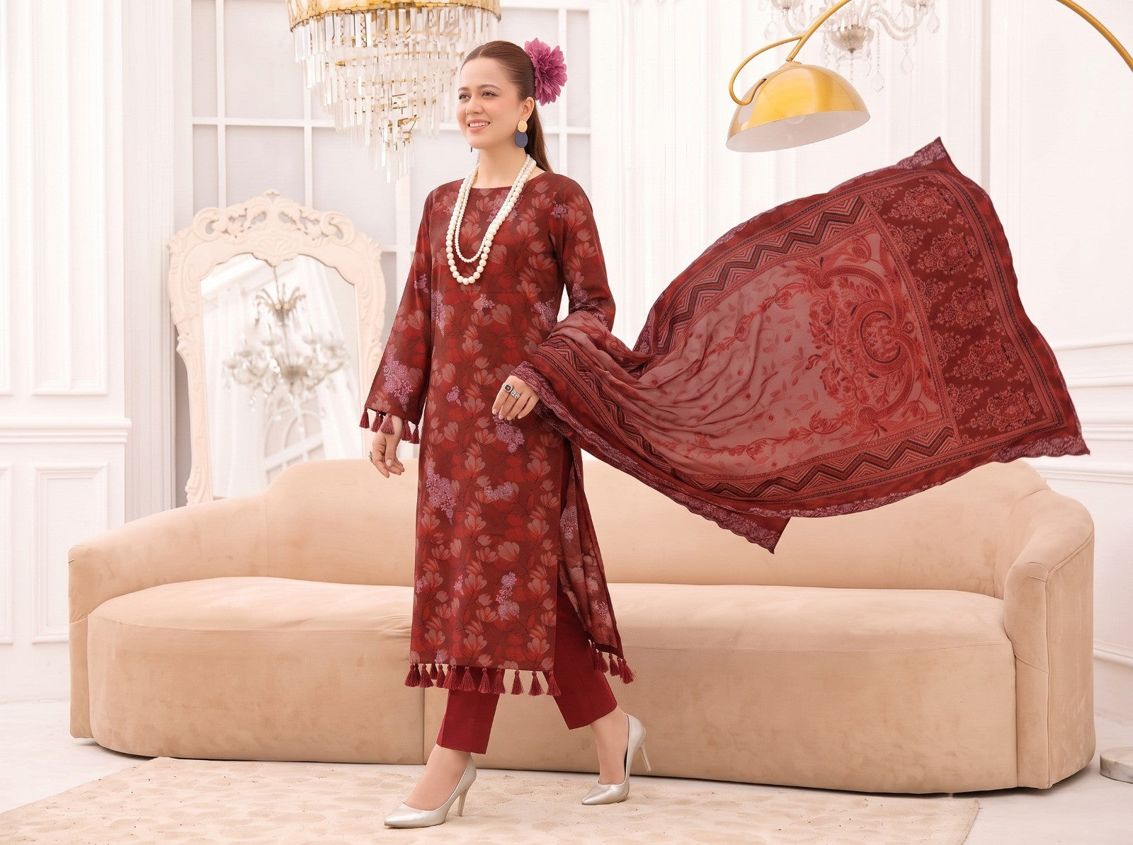 bareeze emb linen 3pc
