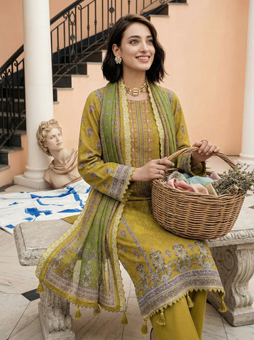 Nisha Designer Printed Emb Lawn 3PC V-599