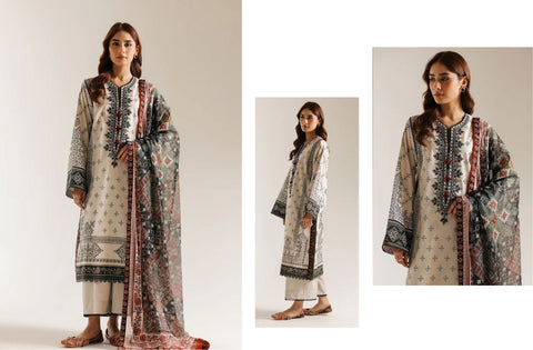 Set of Ethnic Print Lawn V-624