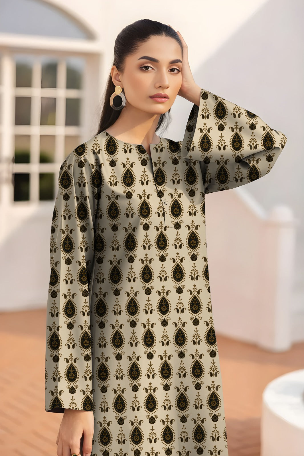 Baroque Unstitched Printed Khaddar 2pc