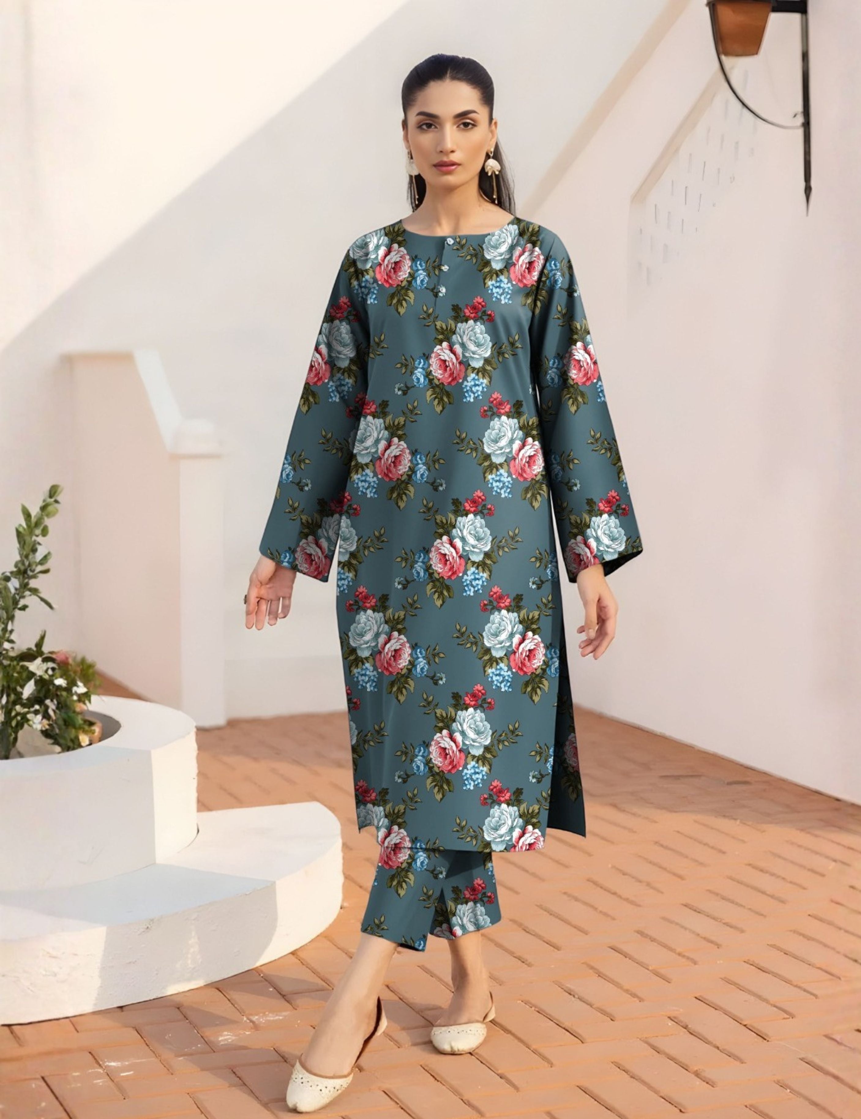 Baroque Unstitched Printed Khaddar 2pc