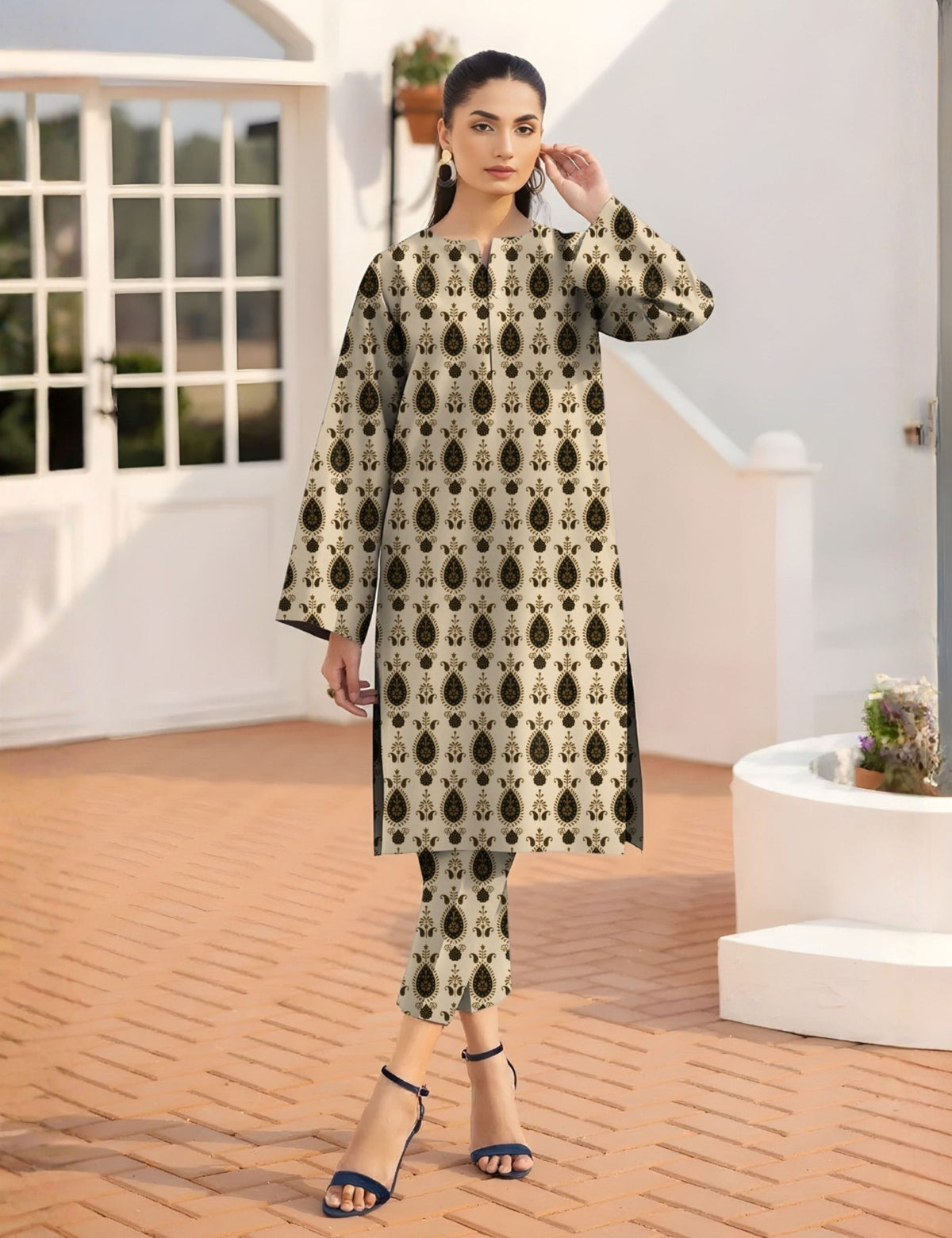 Baroque Unstitched Printed Khaddar 2pc