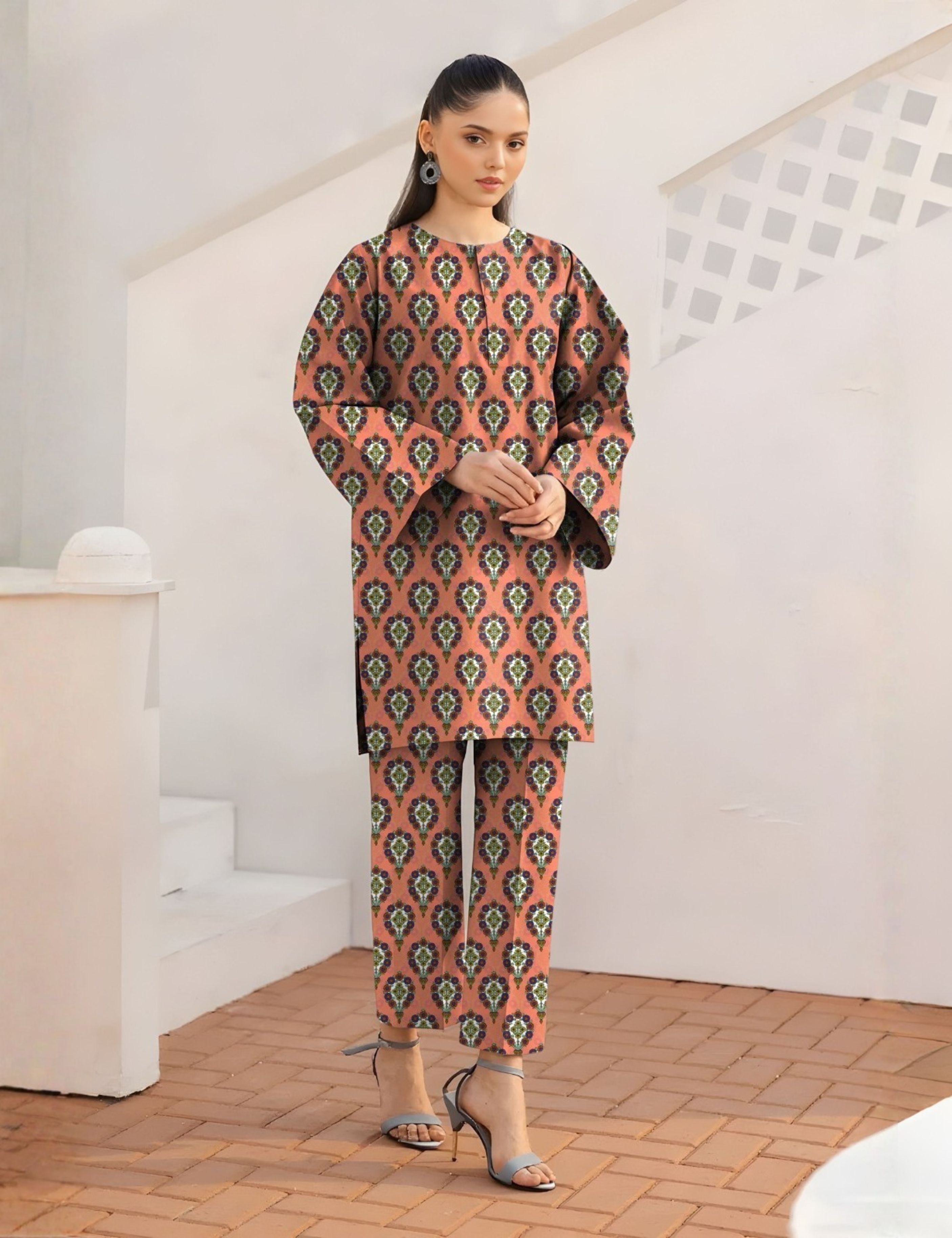 Baroque Unstitched Printed Khaddar 2pc