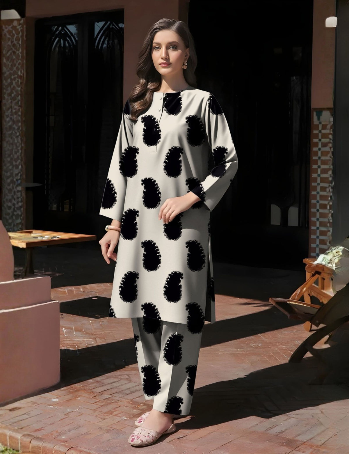 Baroque Unstitched Printed Khaddar 2pc