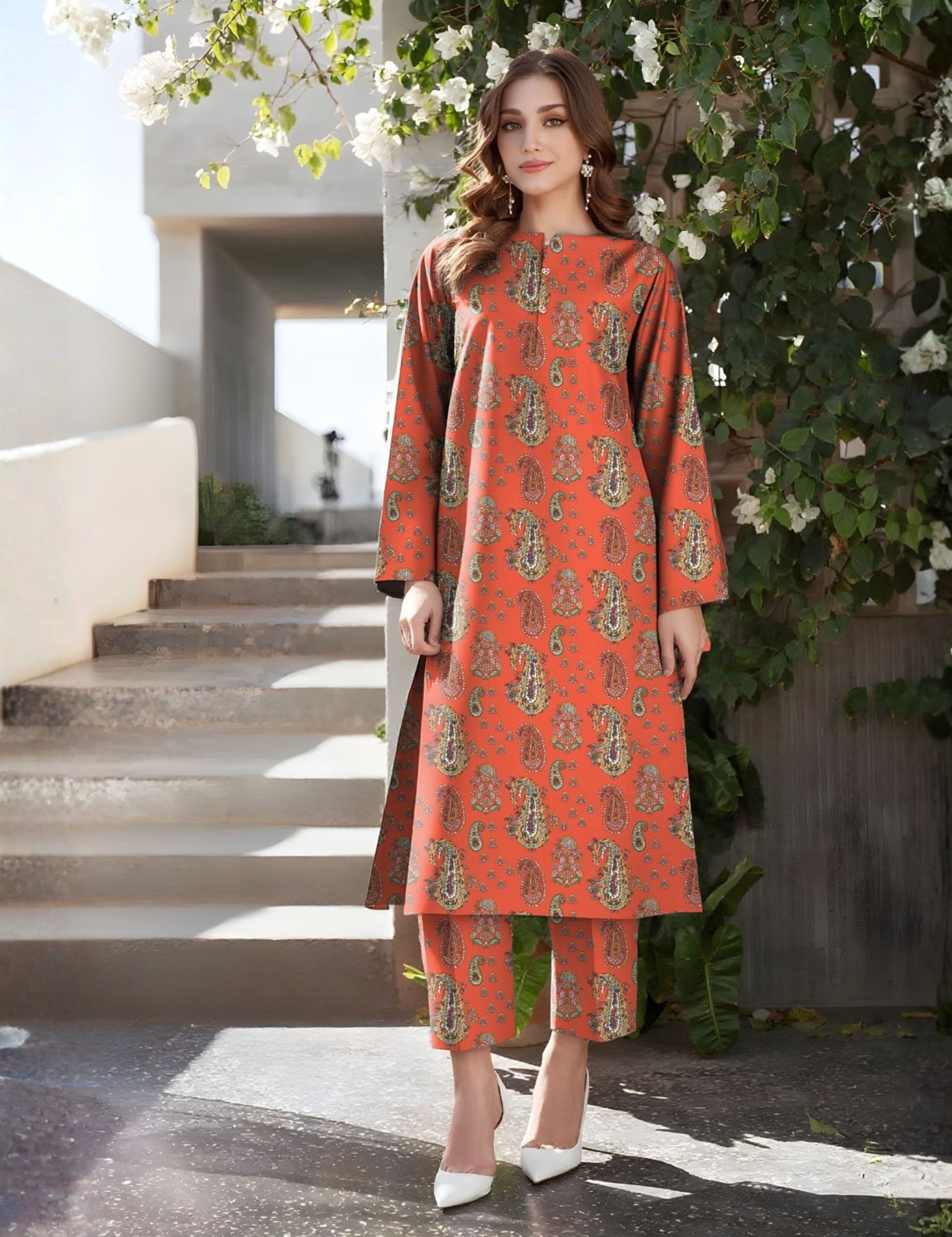 Baroque Unstitched Printed Khaddar 2pc
