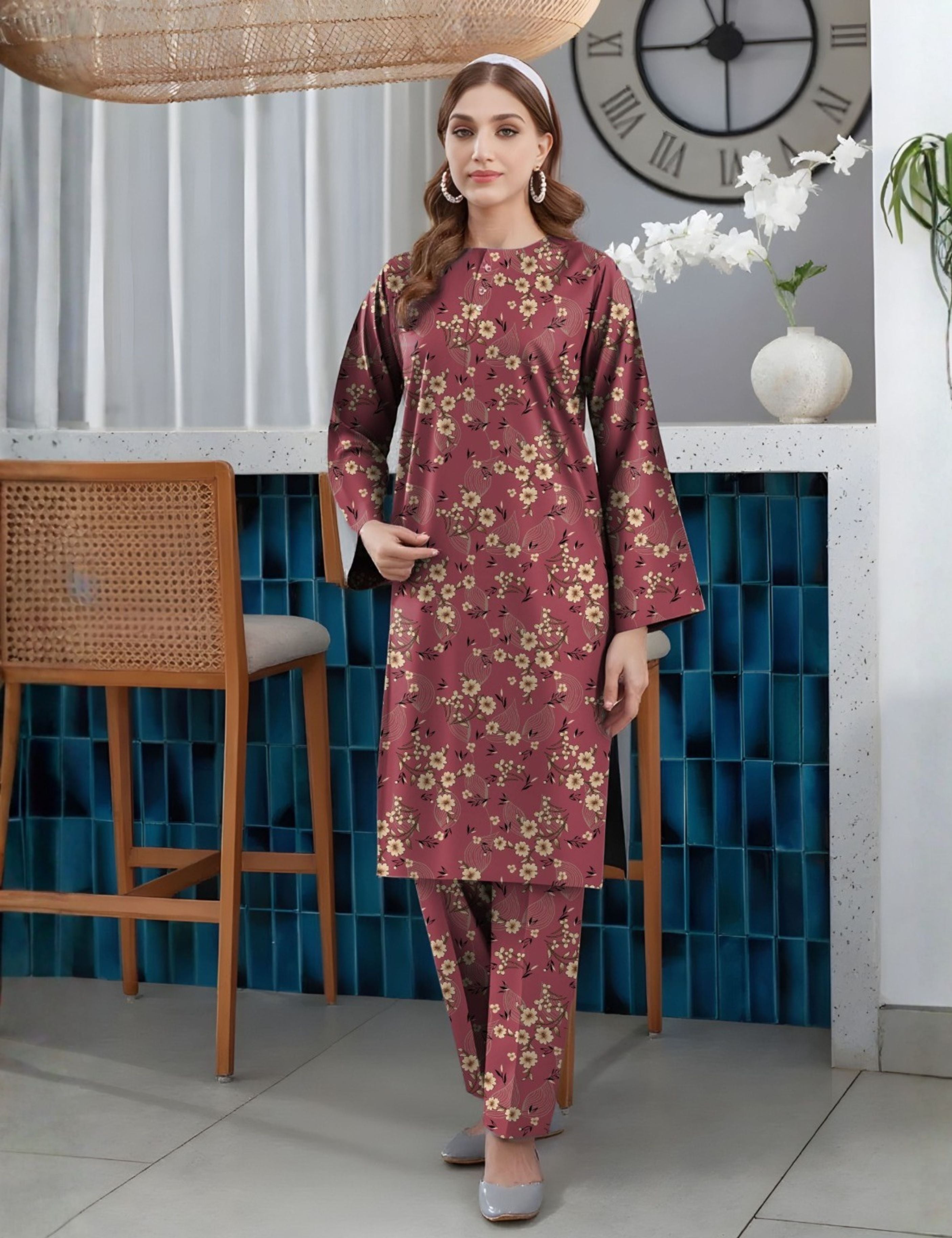 Baroque Unstitched Printed Khaddar 2pc