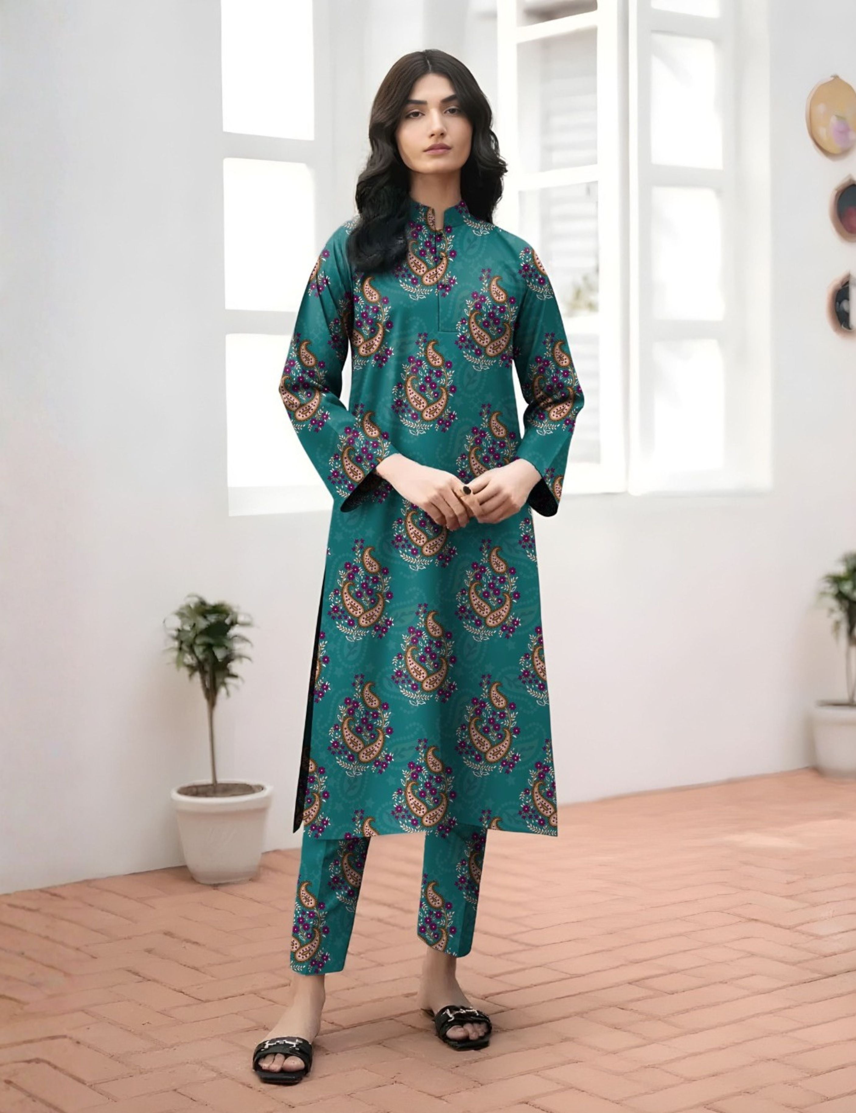 Baroque Unstitched Printed Khaddar 2pc
