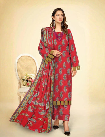Sawan Printed Khaddar 3-Pc SP-4470