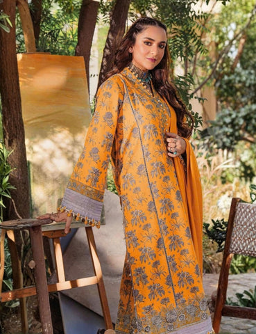 Sawan Printed Khaddar 3-Pc SP-4465