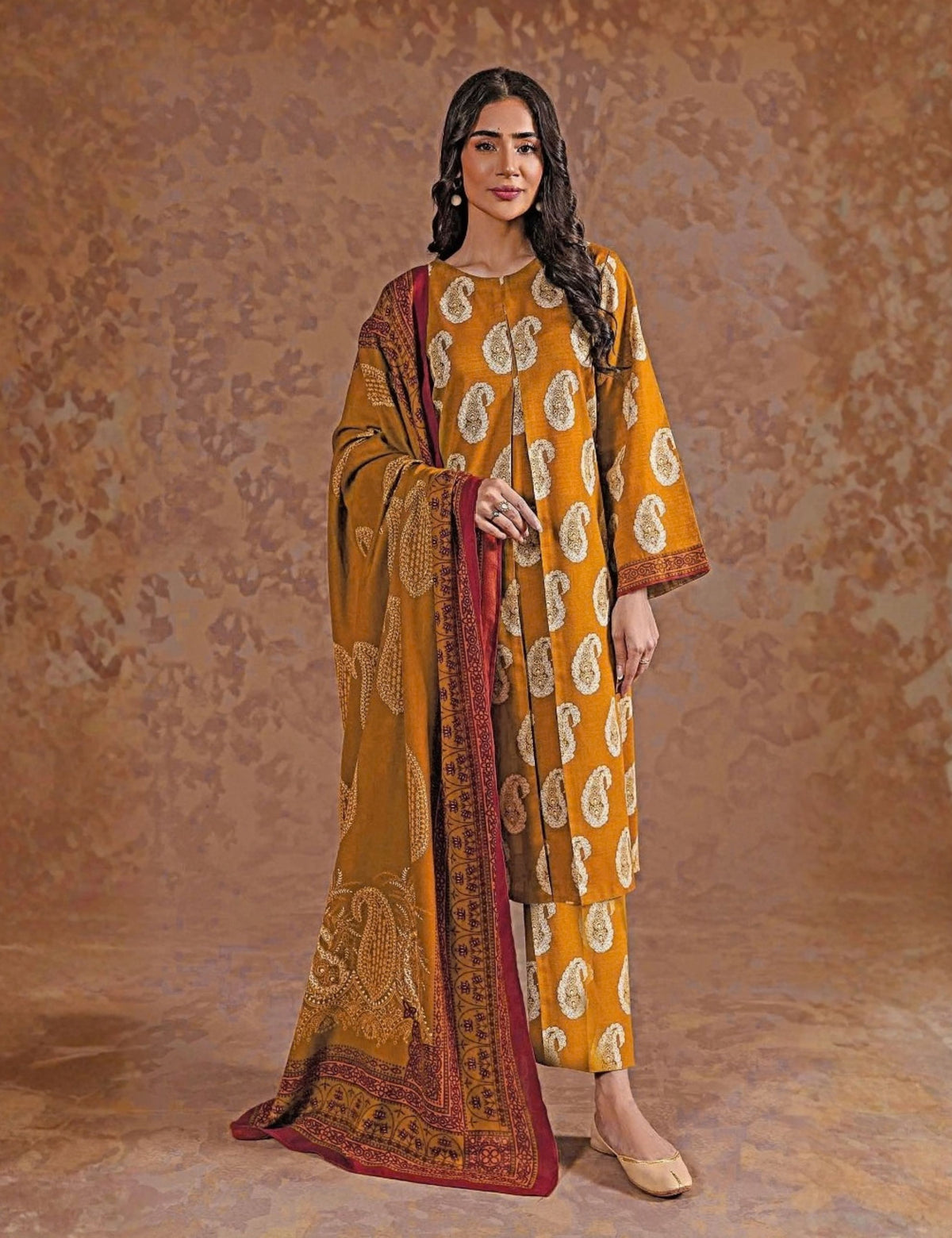 Sawan Printed Khaddar 3-Pc SP-4467