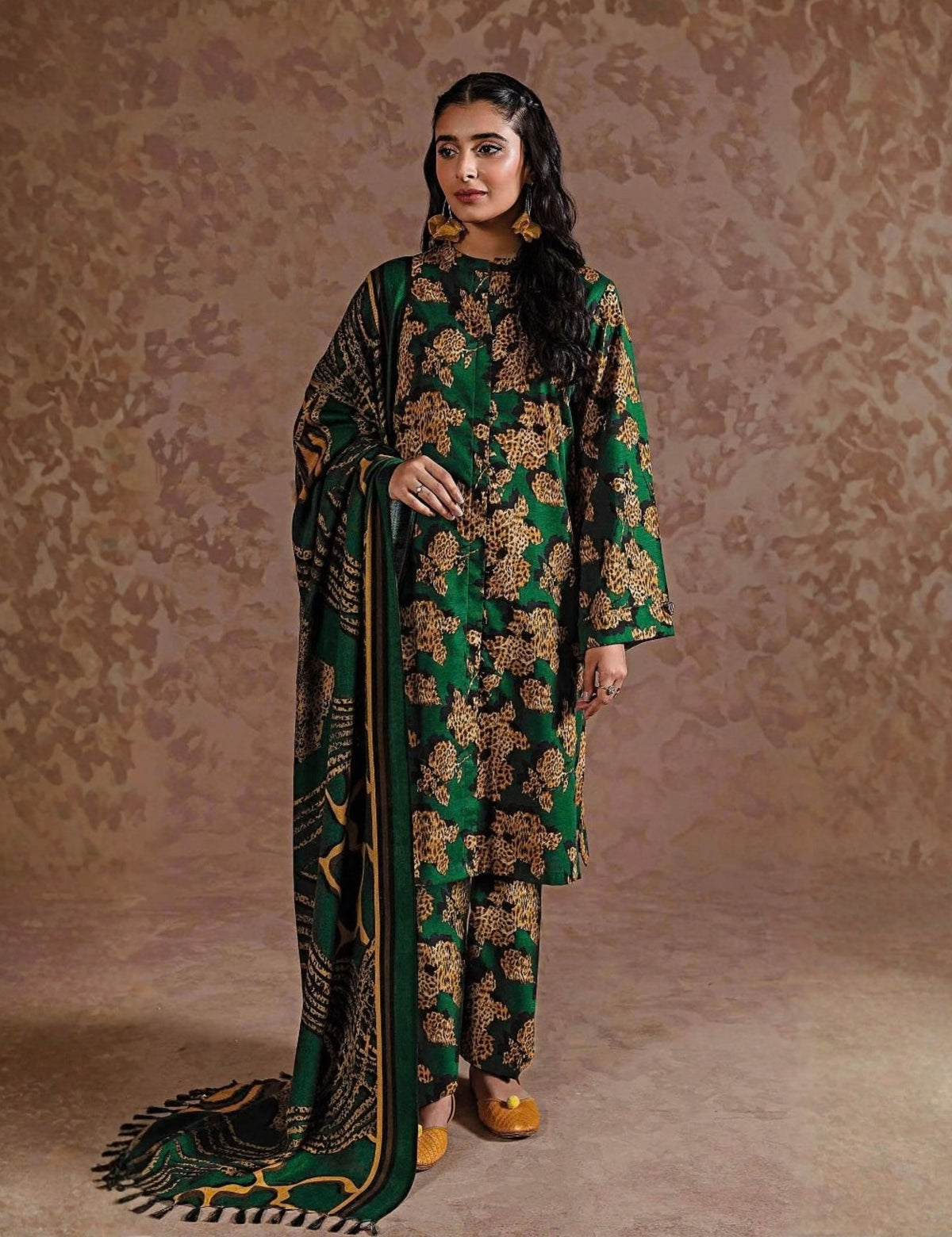 Sawan Printed Khaddar 3-Pc SP-4466