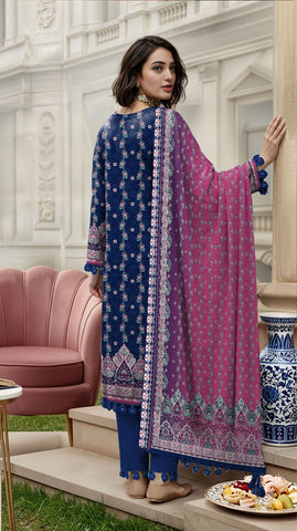 Nisha Designer Printed Emb Lawn 3PC V-599
