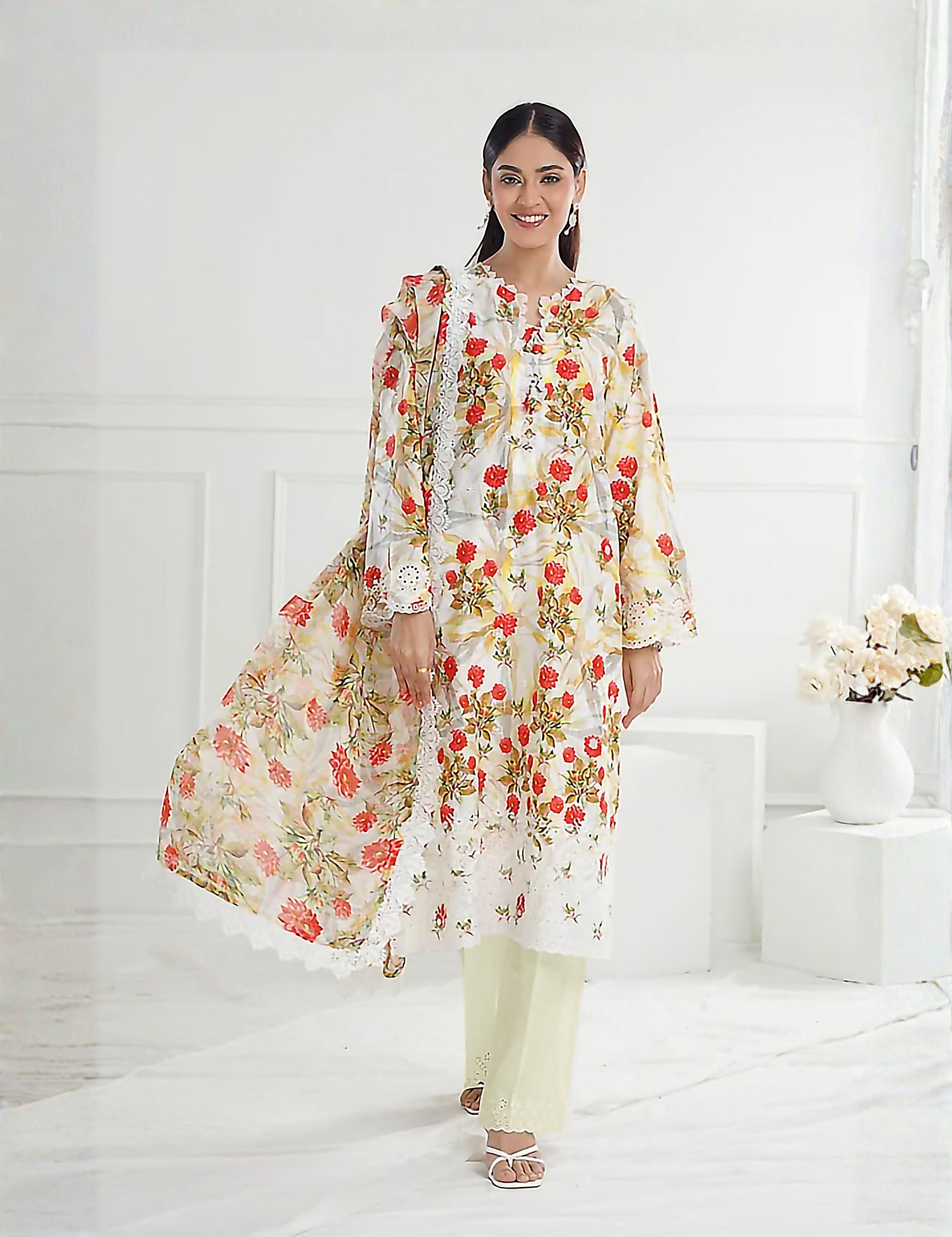 Gul Ahmed Unstitched Printed Linen