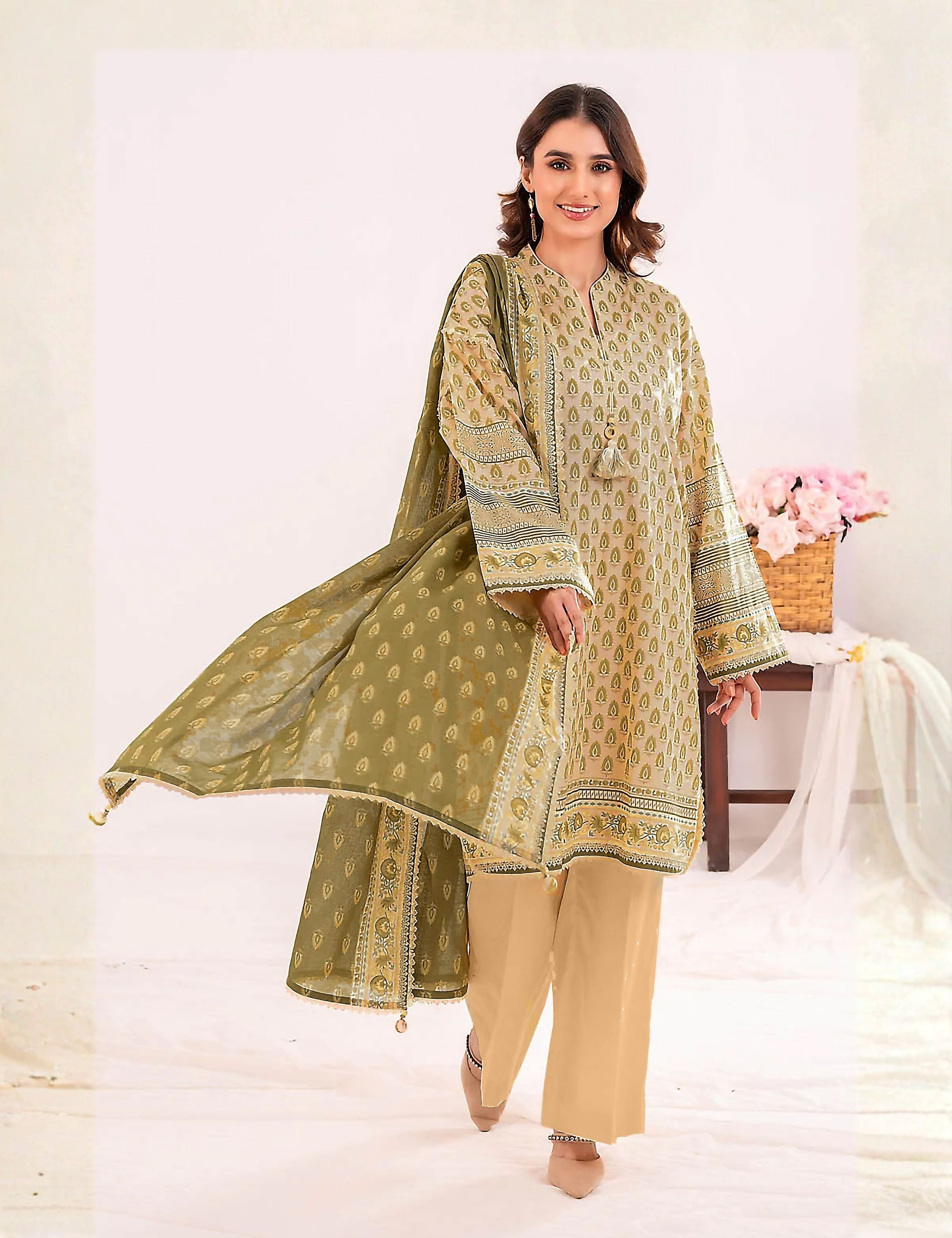 Gul Ahmed Unstitched Printed Linen