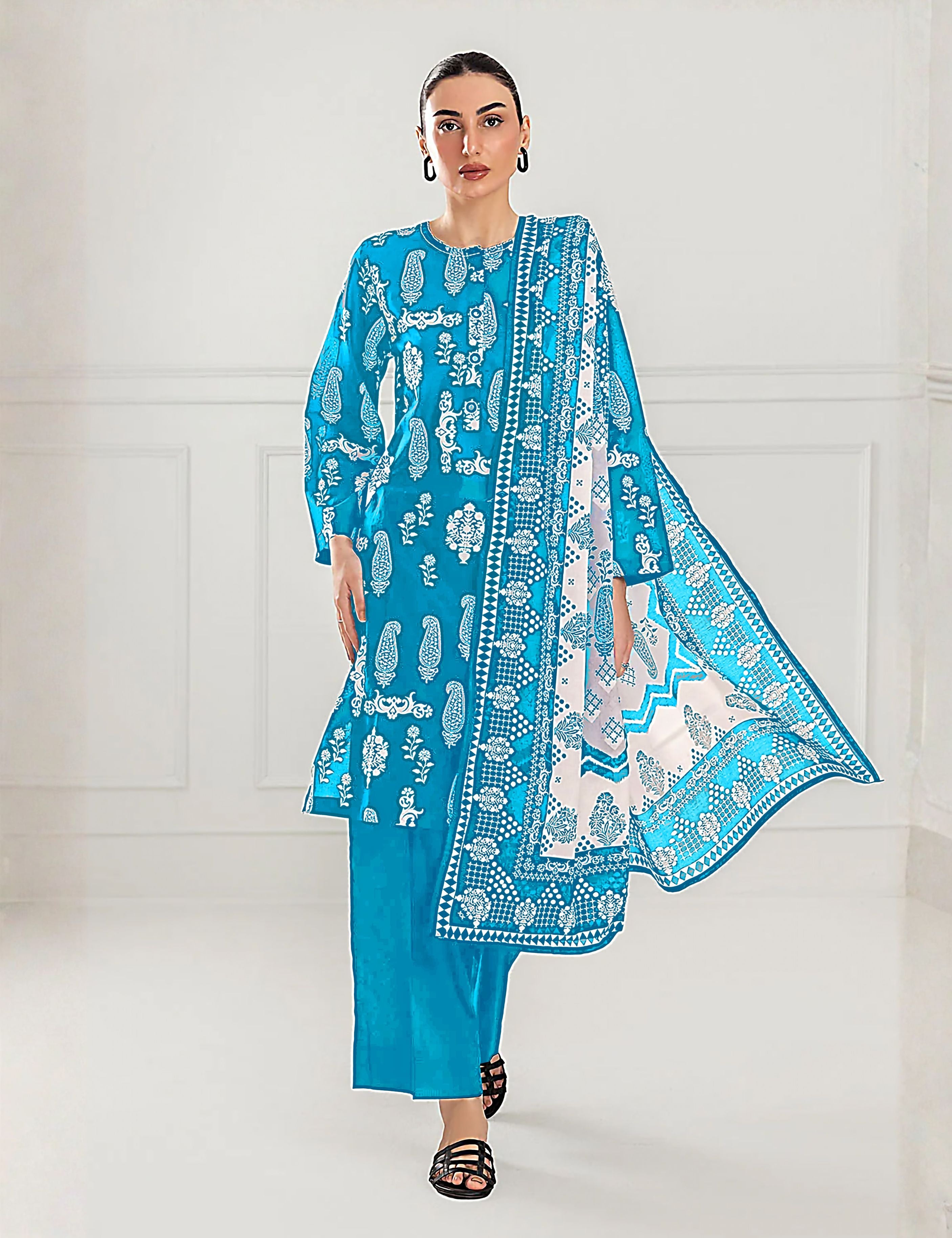 Gul Ahmed Unstitched Printed Linen