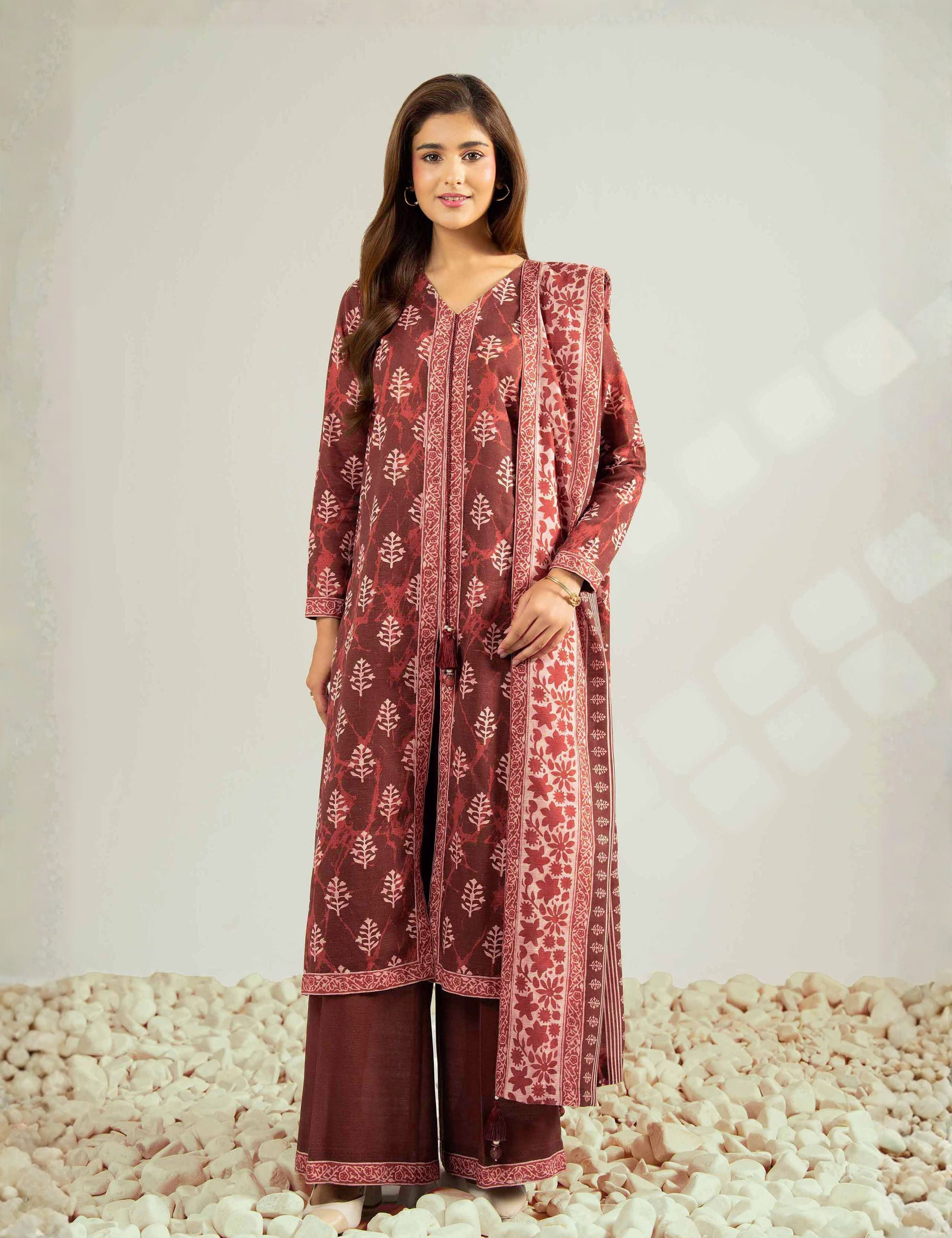 Nishat Unstitched Printed Khaddar 3-Pc