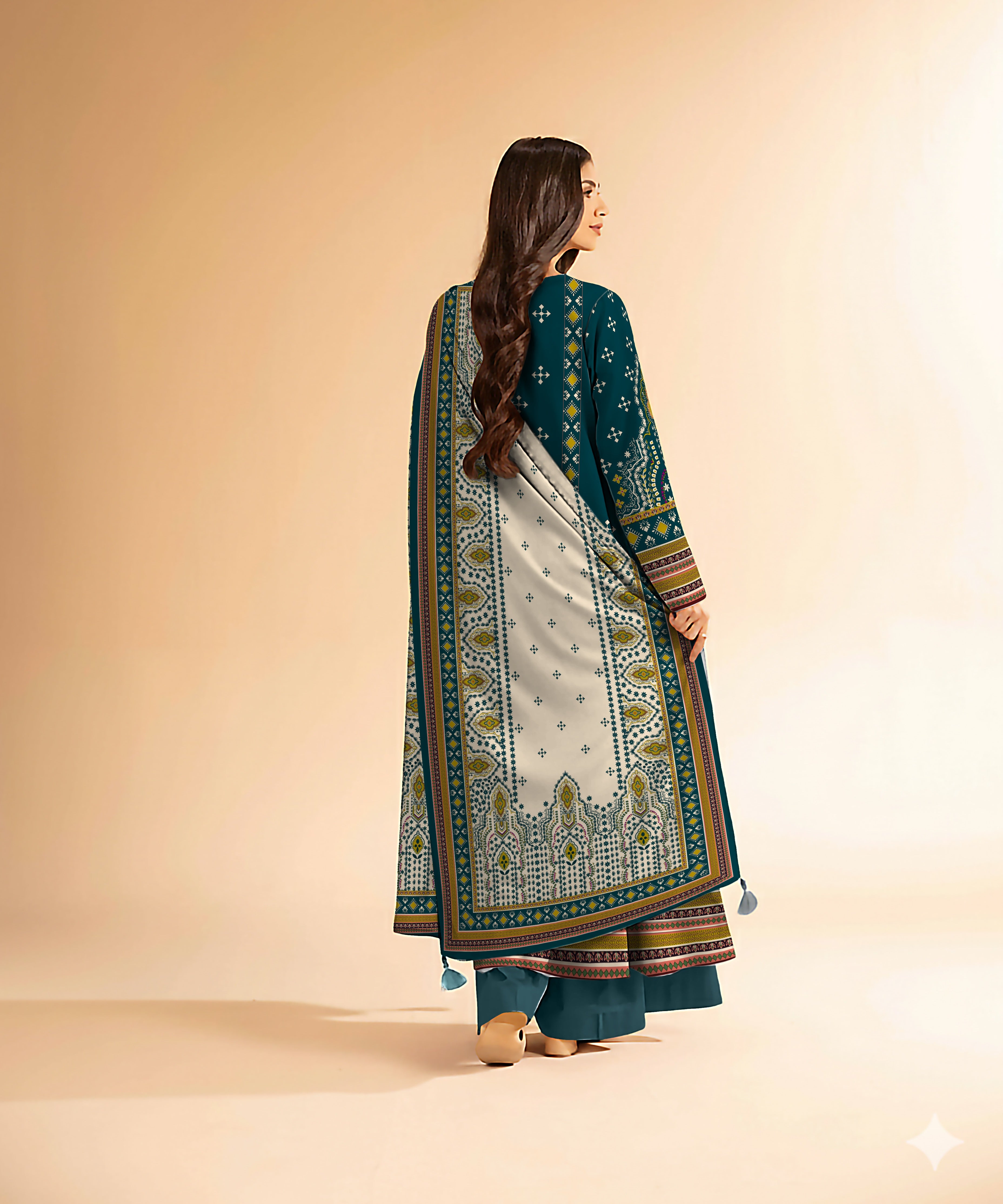 Nishat Unstitched Printed Khaddar 3-Pc