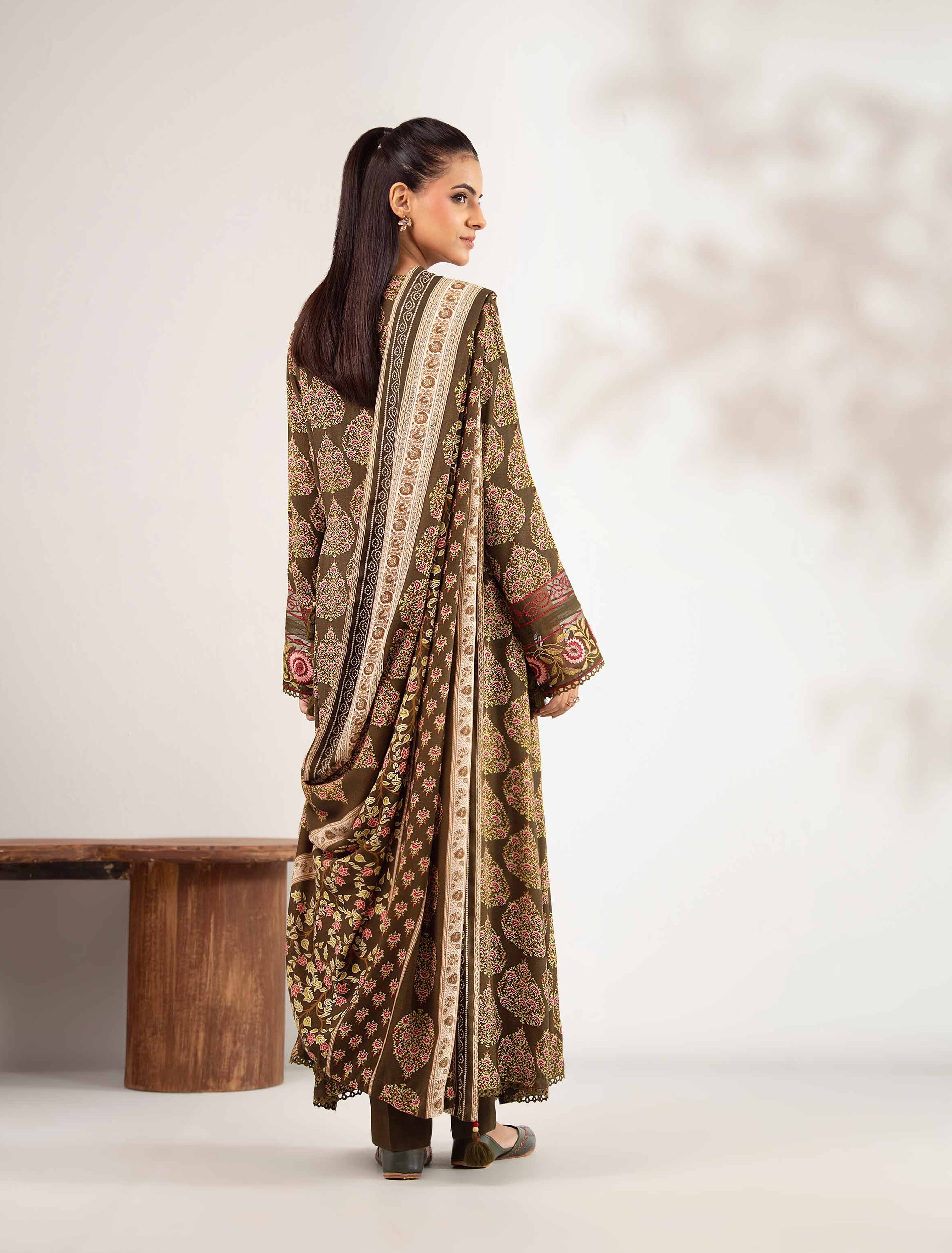 Nishat Unstitched Printed Khaddar 3-Pc