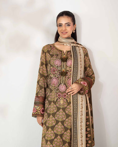 Nishat Unstitched Printed Khaddar 3-Pc