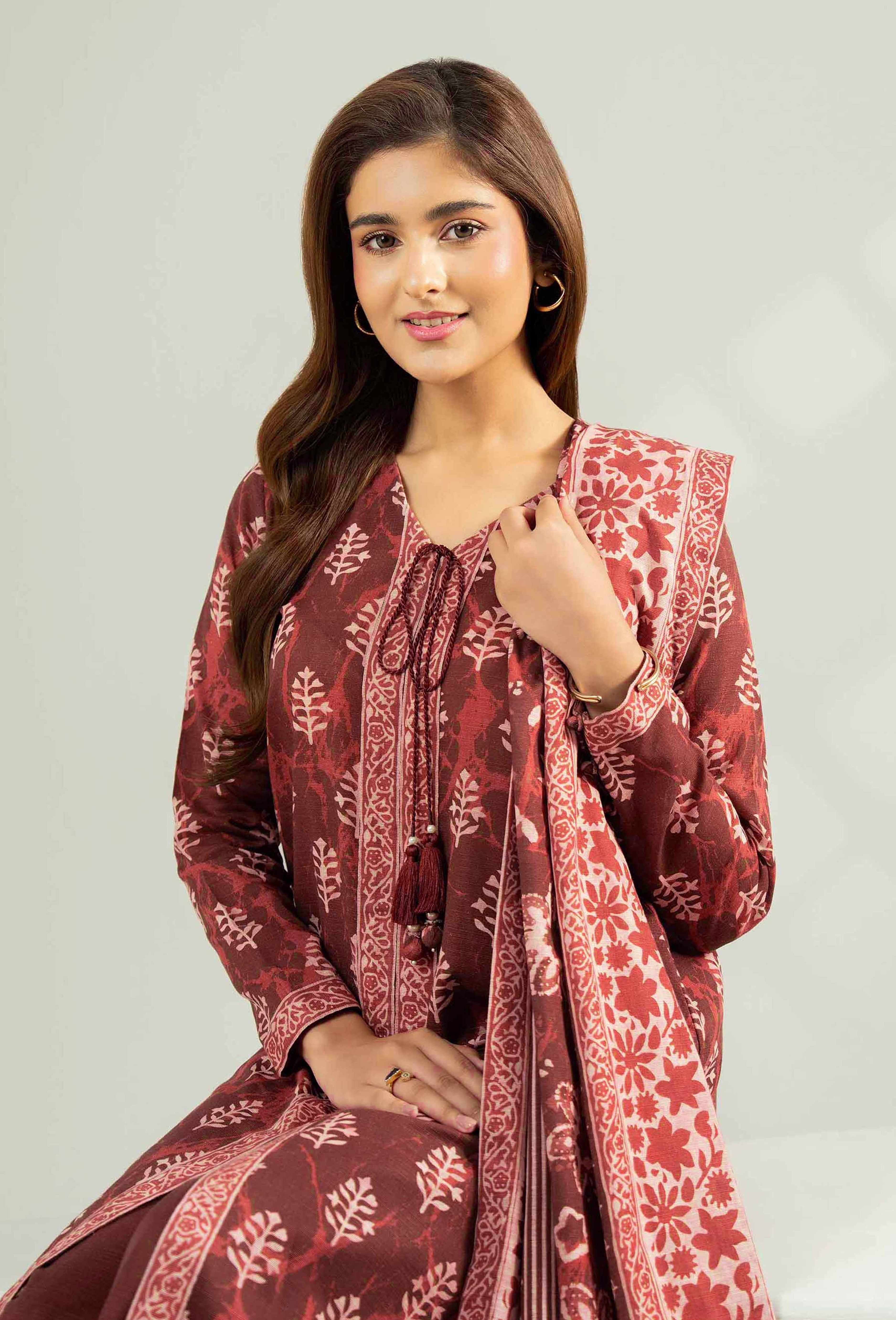 Nishat Unstitched Printed Khaddar 3-Pc