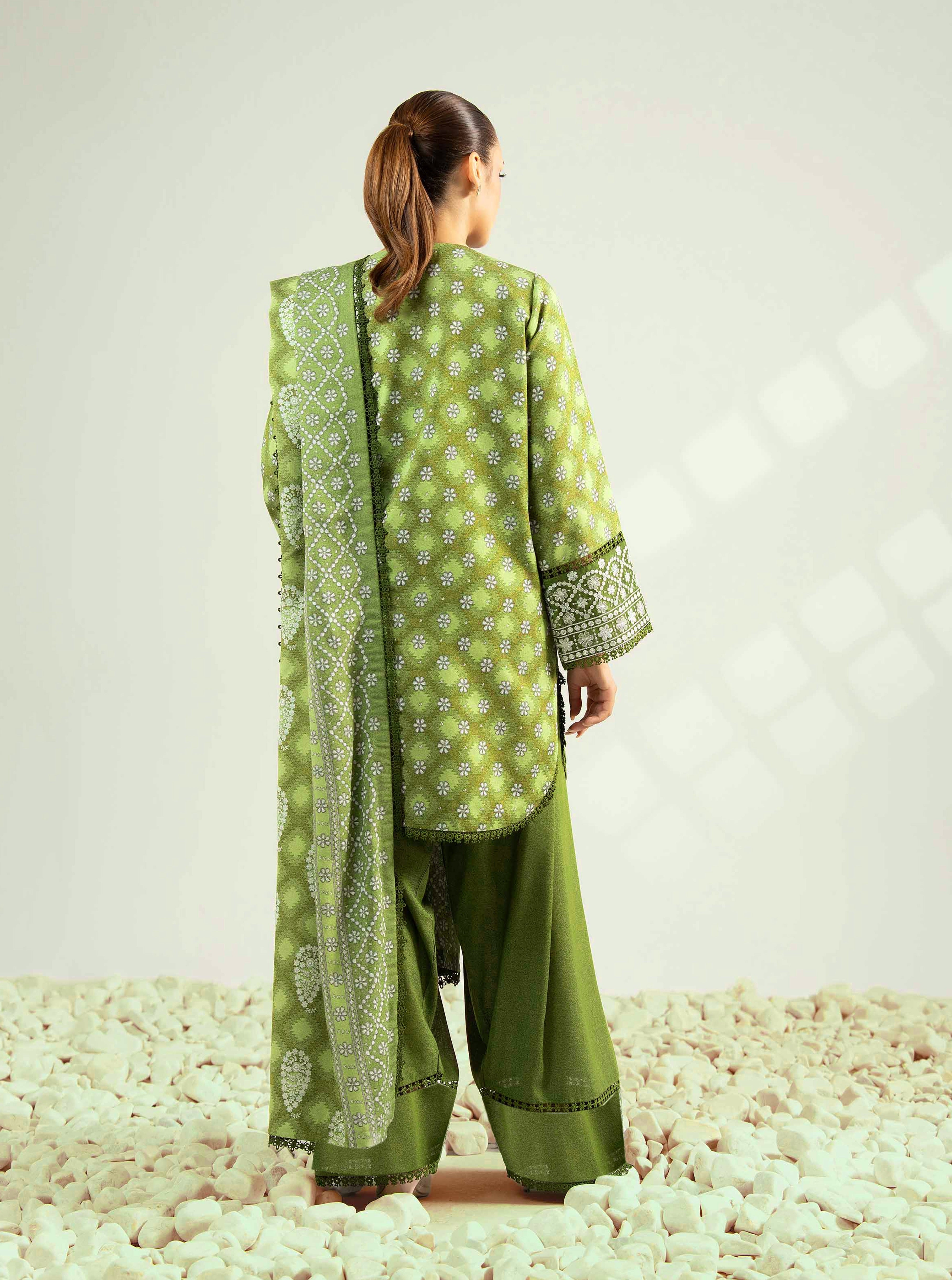 Nishat Unstitched Printed Khaddar 3-Pc
