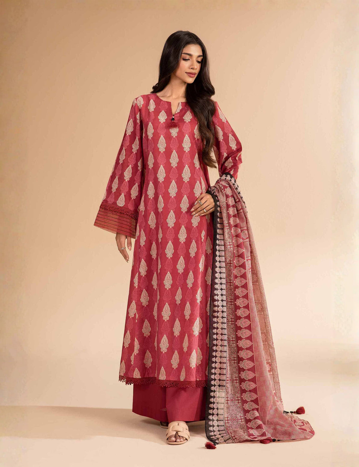 Nishat Unstitched Printed Khaddar 3-Pc