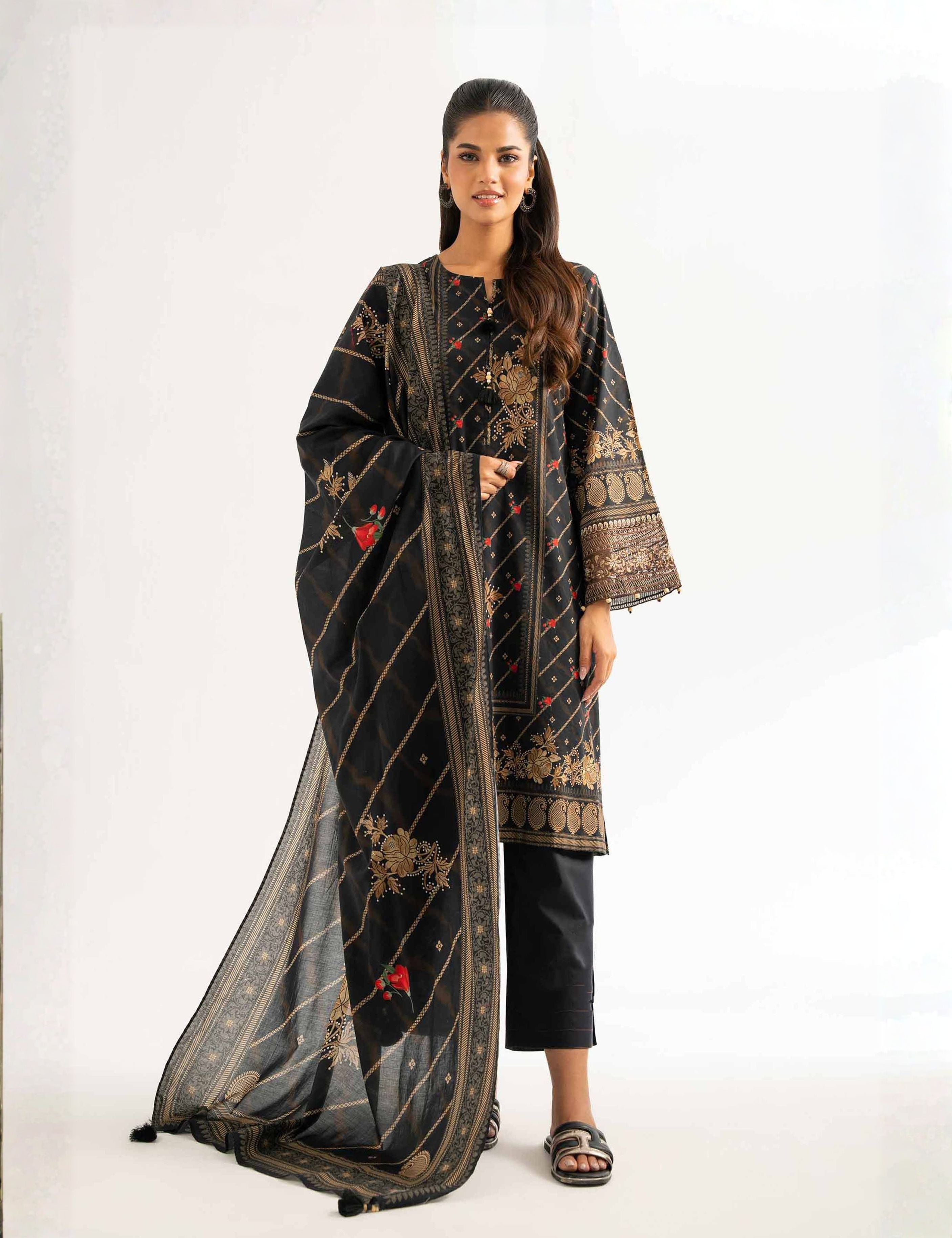 Nishat Unstitched Printed Khaddar 3-Pc