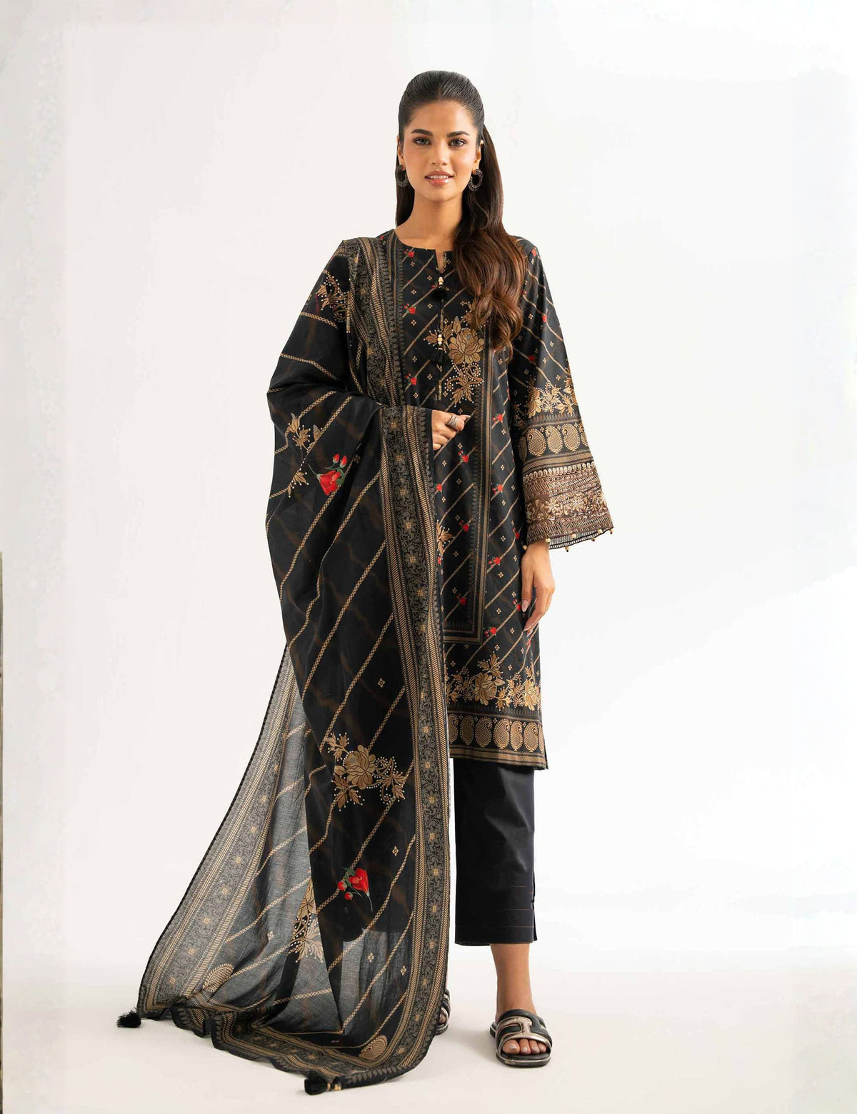 Nishat Unstitched Printed Khaddar 3-Pc