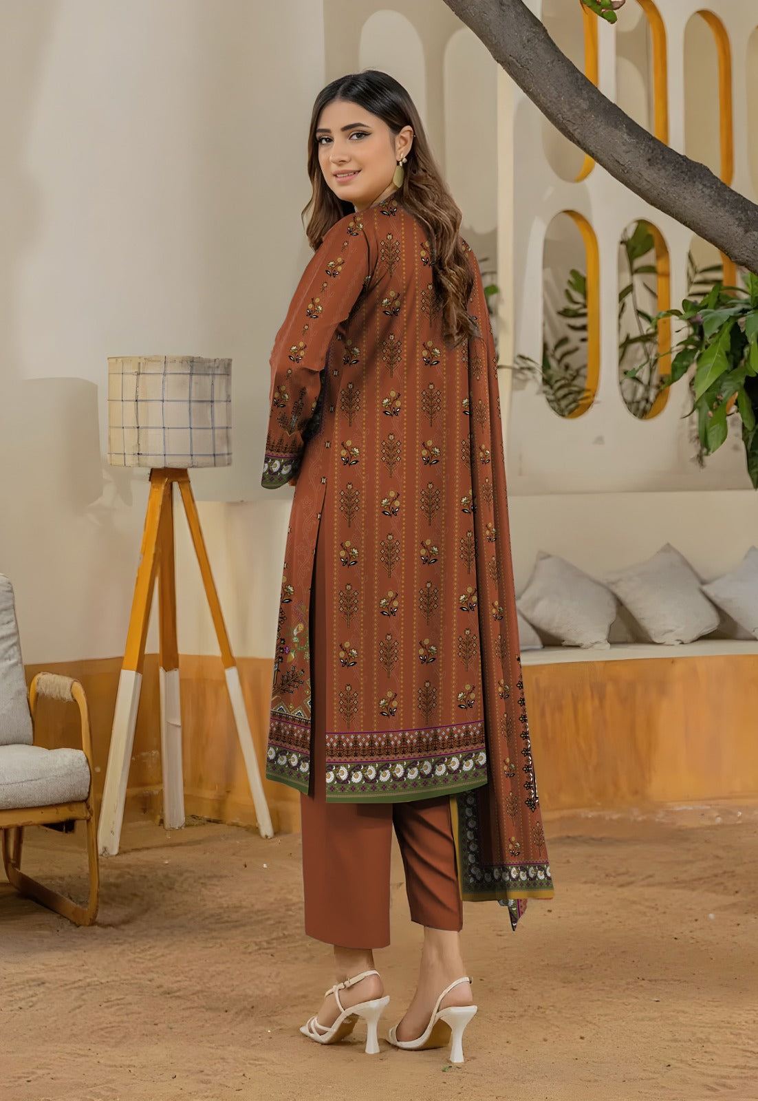 Bareeza Unstitched Printed Khaddar 3pc