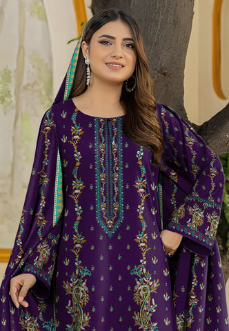 Bareeza Unstitched Printed Khaddar 3pc