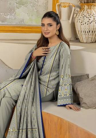 Bareeza Unstitched Printed Khaddar 3pc