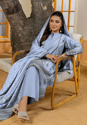 Bareeza Unstitched Printed Khaddar 3pc