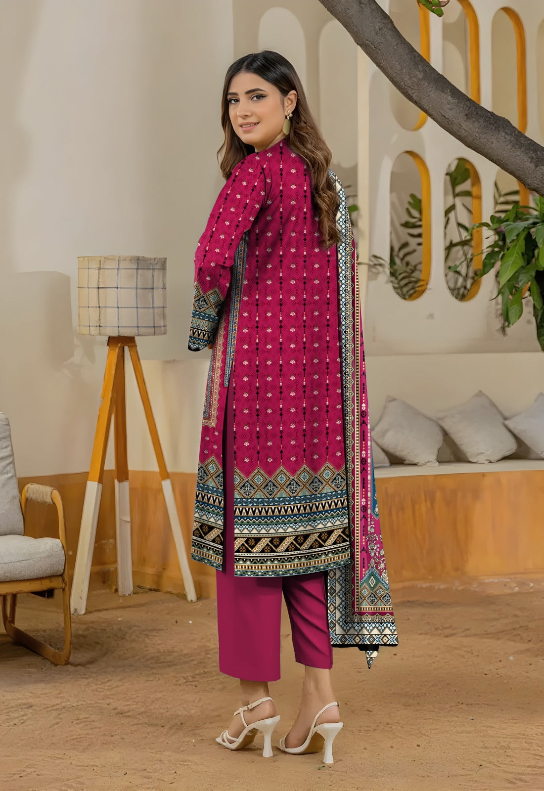 Bareeza Unstitched Printed Khaddar 3pc