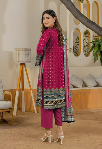 Bareeza Unstitched Printed Khaddar 3pc