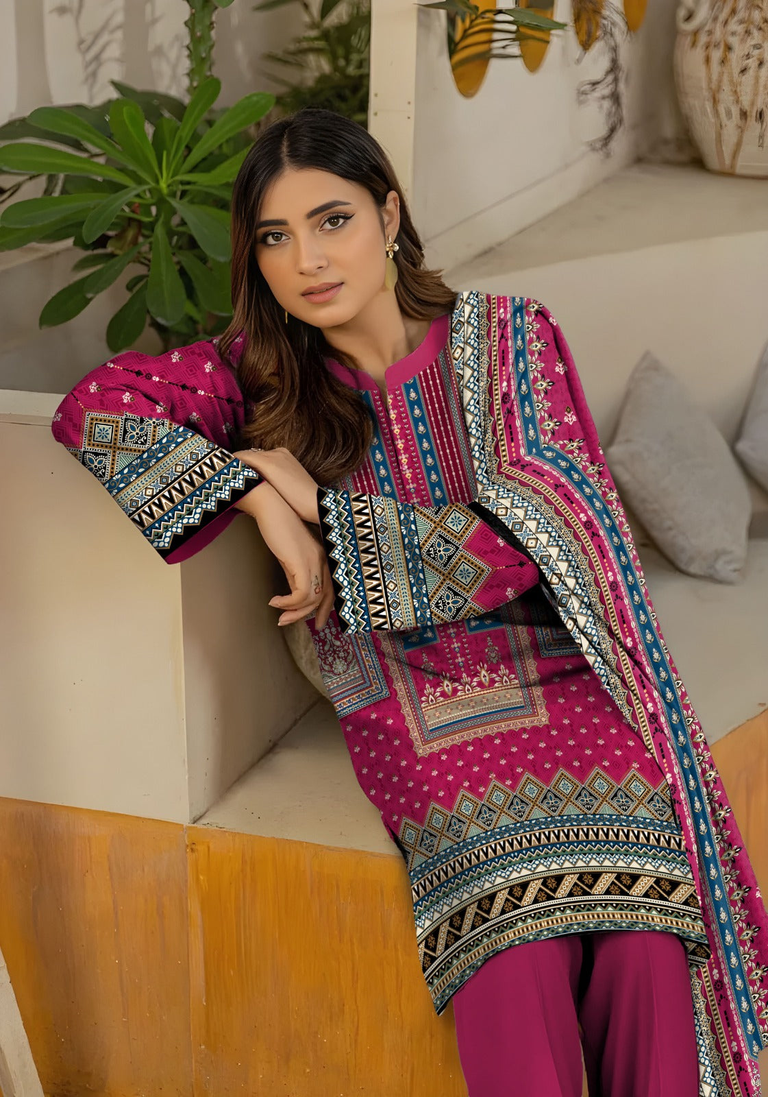 Bareeza Unstitched Printed Khaddar 3pc