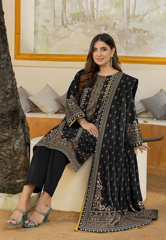 Bareeza Unstitched Printed Khaddar 3pc