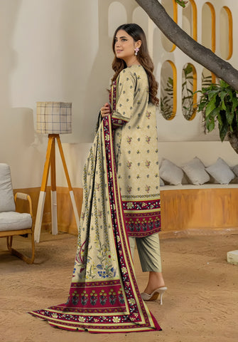 Bareeza Unstitched Printed Khaddar 3pc