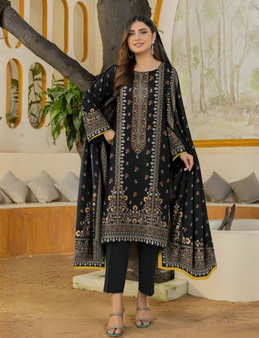 Bareeza Unstitched Printed Khaddar 3pc