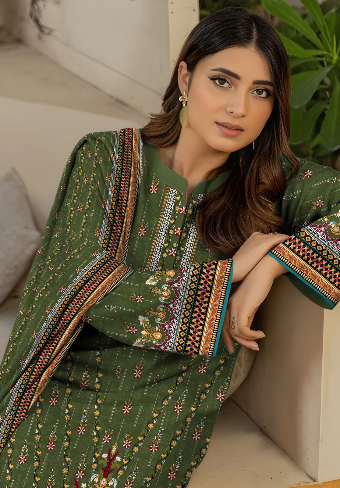 Bareeza Unstitched Printed Khaddar 3pc
