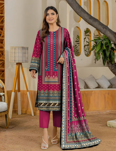 Bareeza Unstitched Printed Khaddar 3pc