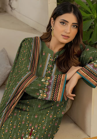 Bareeza Unstitched Printed Khaddar 3pc