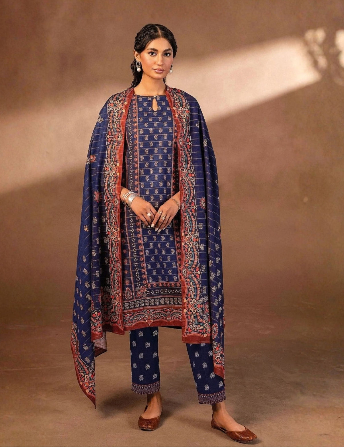 Sawan Printed Khaddar 3-Pc SP-4473