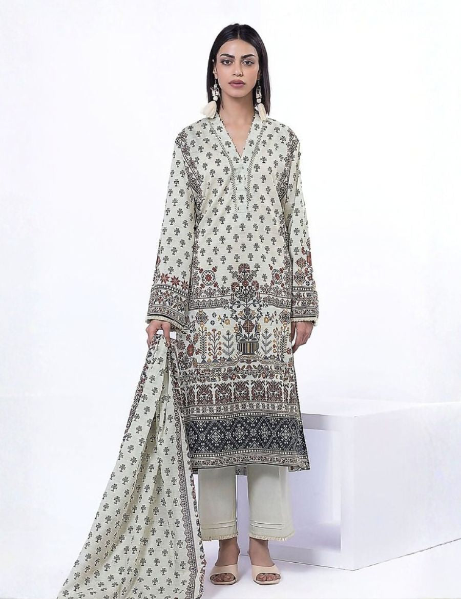Unstitched Khaadi Printed Khaddar 3-Pc 05