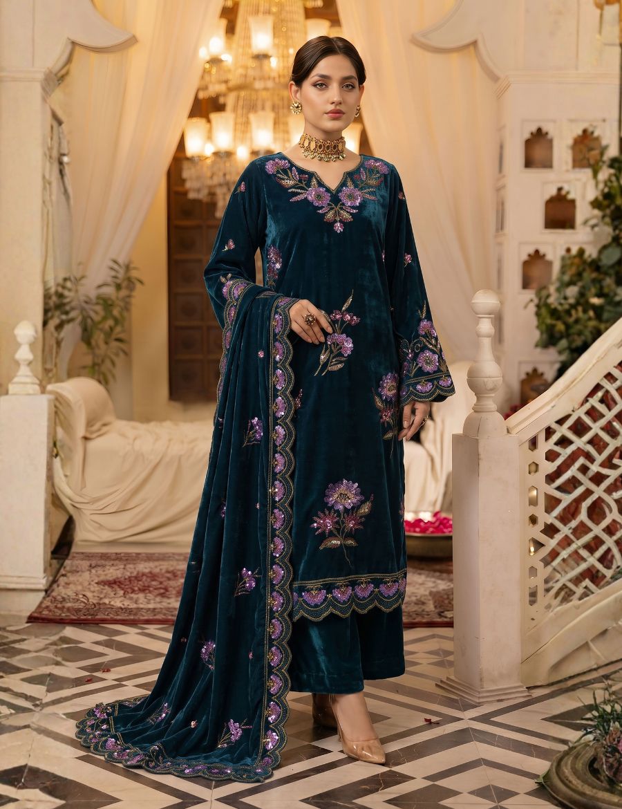 Zarmeen Emaan Premium Velvet Suit ZE-966 4