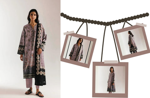 Set of Ethnic Print Lawn V-624