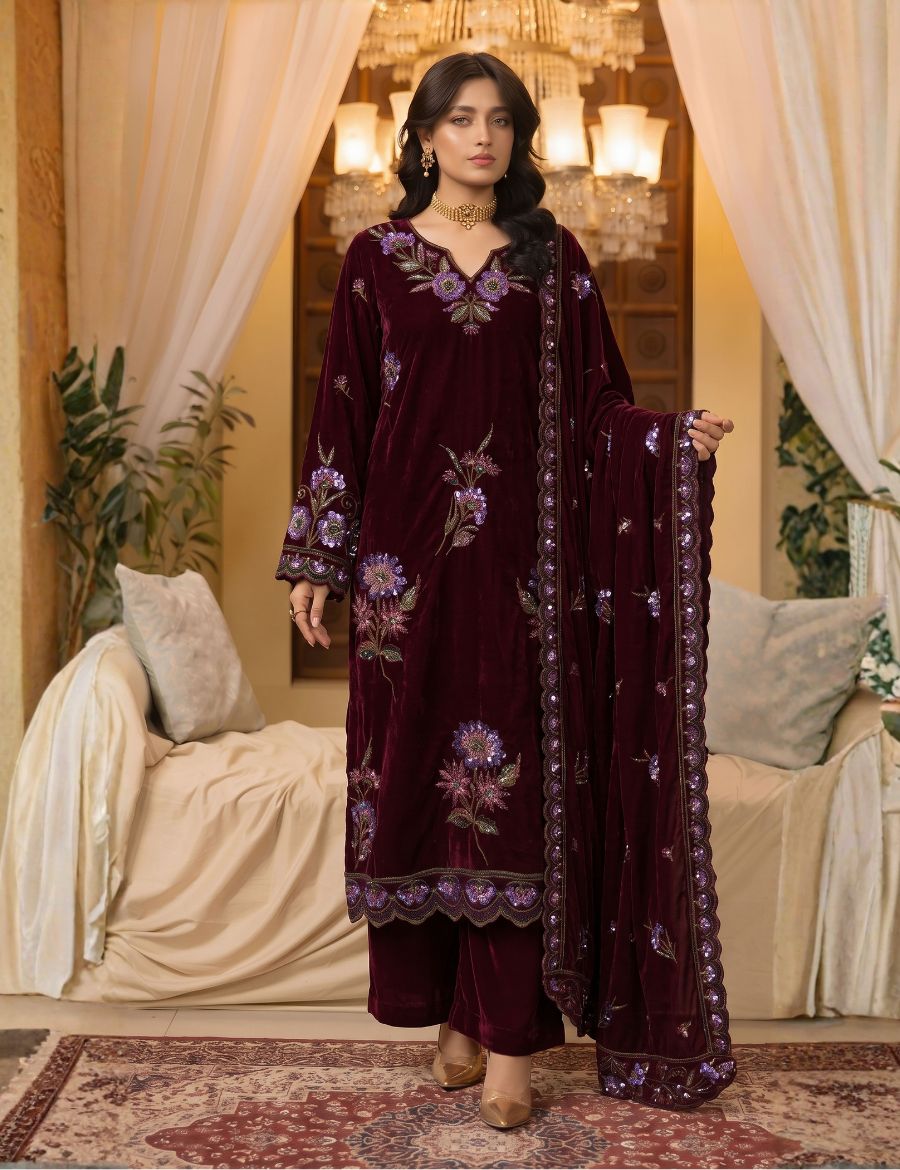 Zarmeen Emaan Premium Velvet Suit ZE-966 5